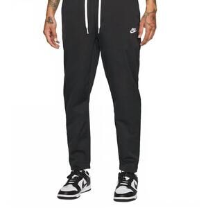 NEW NIKE woven tapered leg pants in black